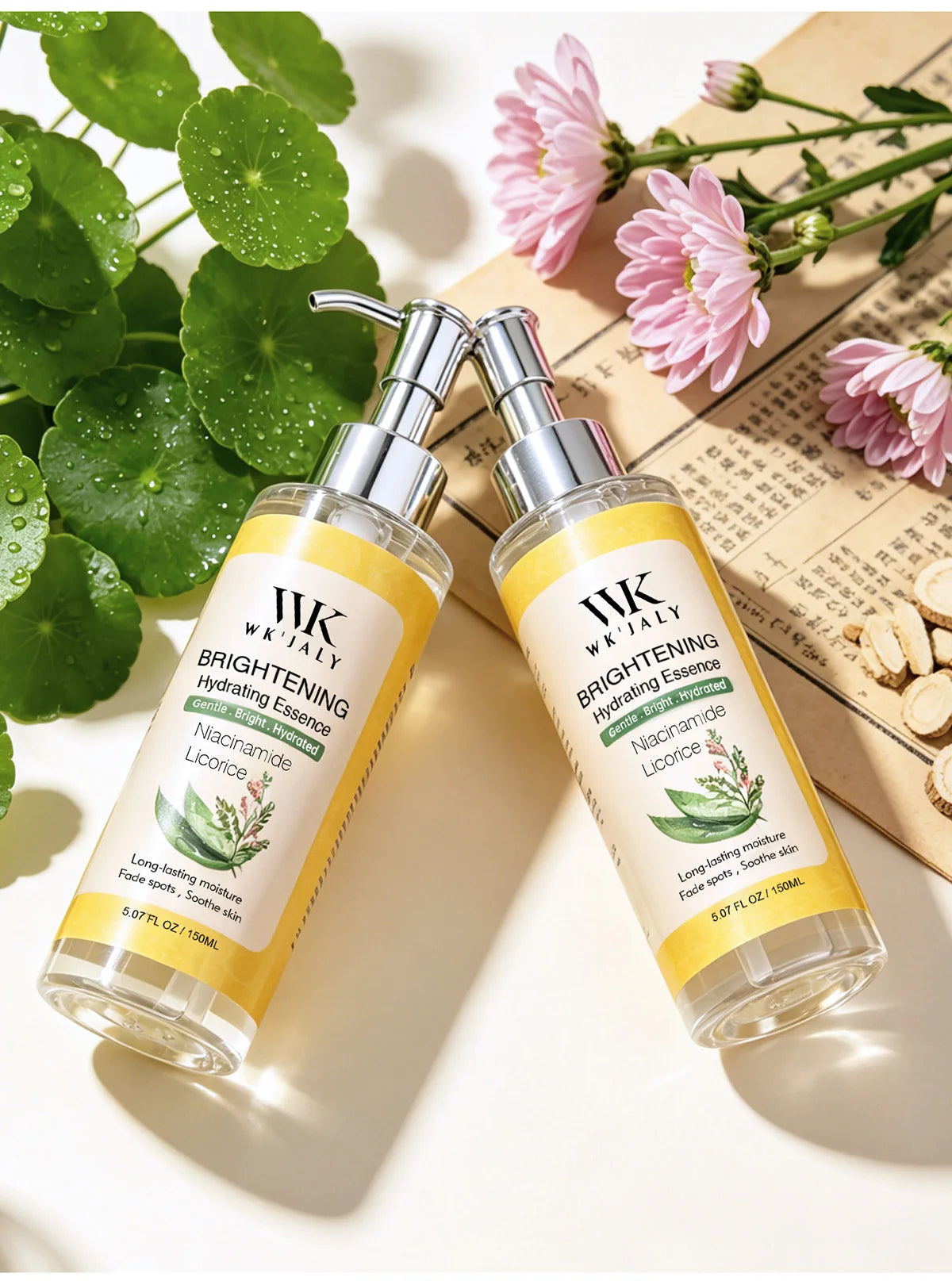 WK JALY Licorice Whitening Serum, Dark Spots Removal Essence, Brighten Skin Tone, Moisturizing, For Face, Body, 150ml