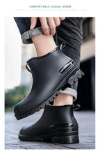 Couple's Short-Tube Non-Slip Plastic Rain Boots, Outdoor Commuting Waterproof Shoes, Pvc One-Piece Molded Women's Water Boots,