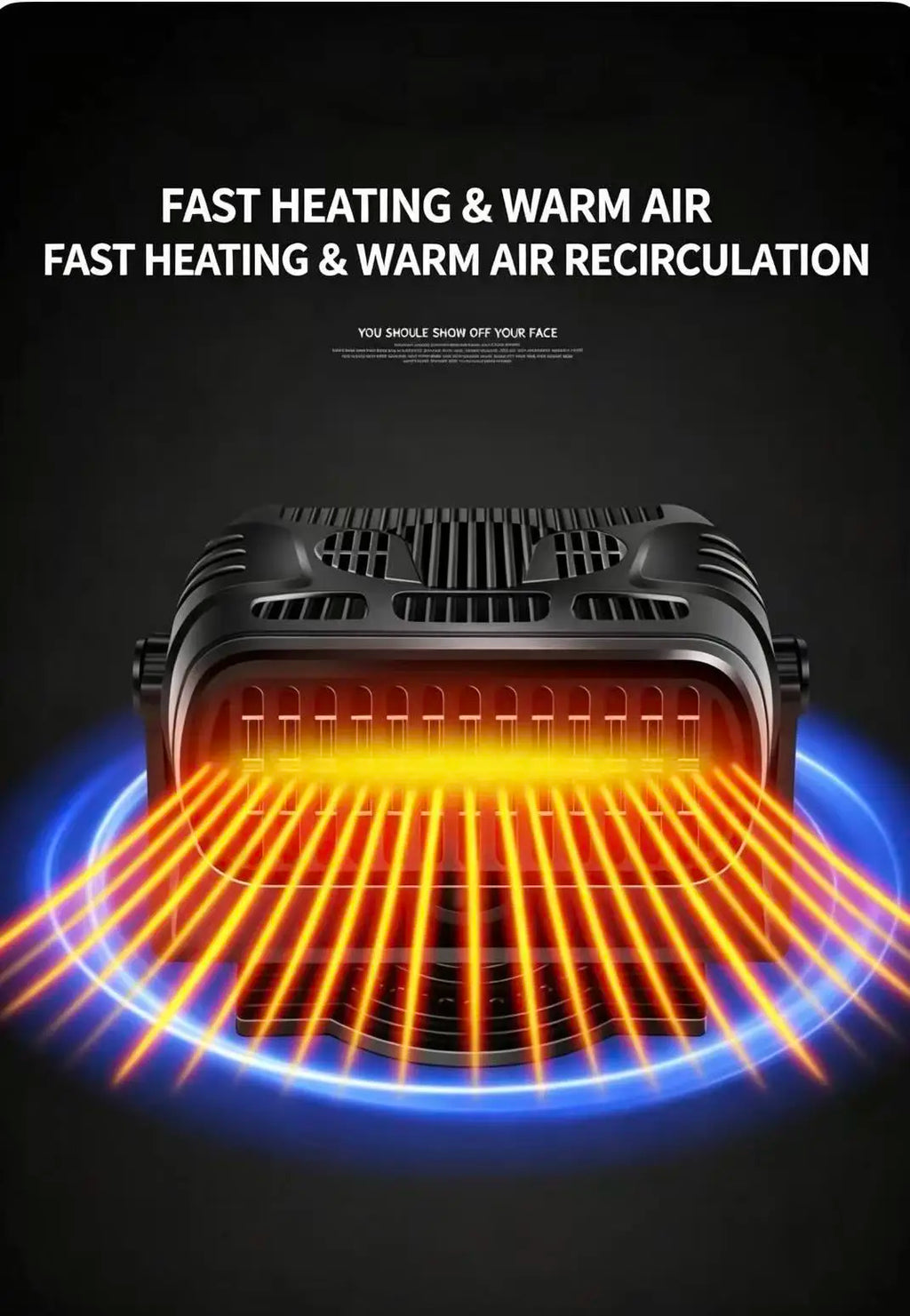 12V 120W /24V 200W Portable Car Heater Cooler Fan Fast Defrost Defogger Rotatable Holder for Truck SUV Windscreen