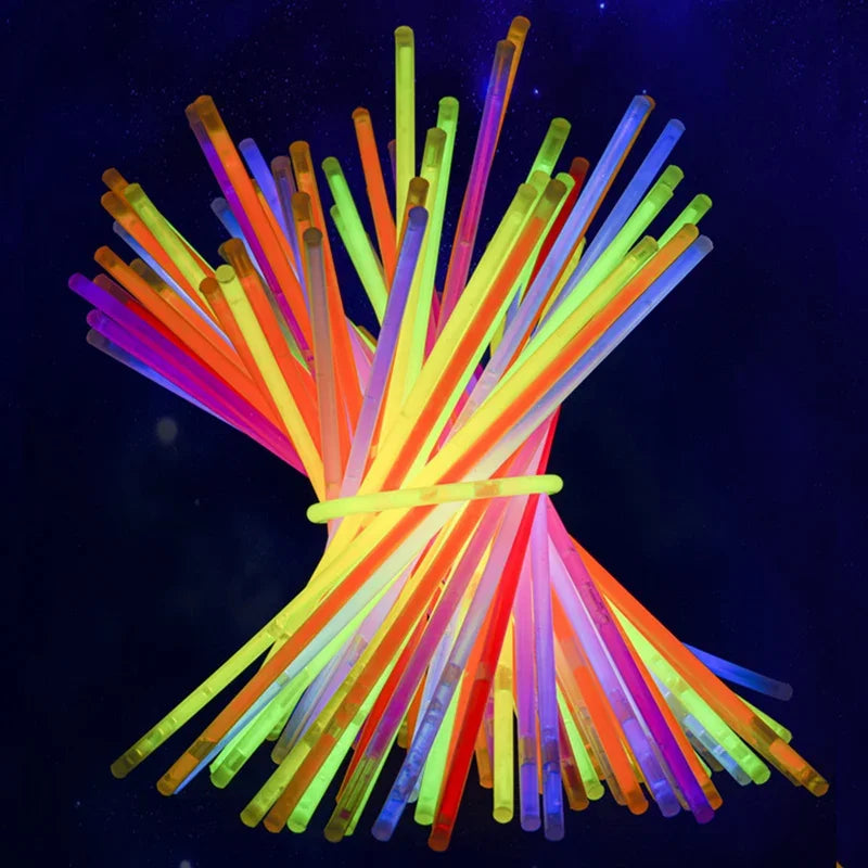 50/100Pcs Fluorescence Sticks Party Multicolor Glowing Stick Bright and  Bendy
