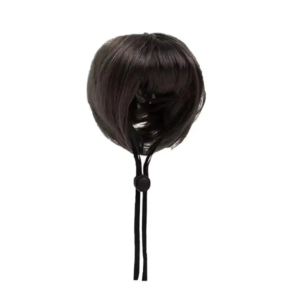 Pet Bob Wig Exposed Ear Design Comfortable To Wear Cat Fake Hair Dressing Up fun