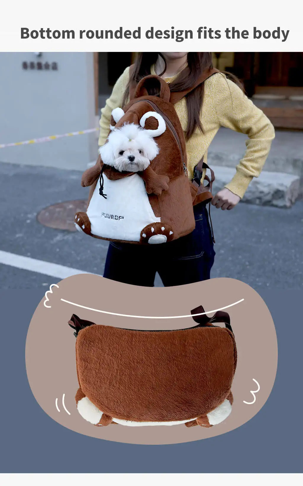 PUUROF Winter Cat Backpack, Pet Outdoor Backpack, Windproof and Warm Cat Front Bag, Outdoor Cycling Dog Bag, Dog Backpack