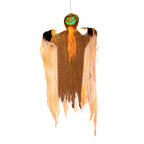 Light-Up Demon Pumpkin Scarecrow Hanging Halloween Decoration