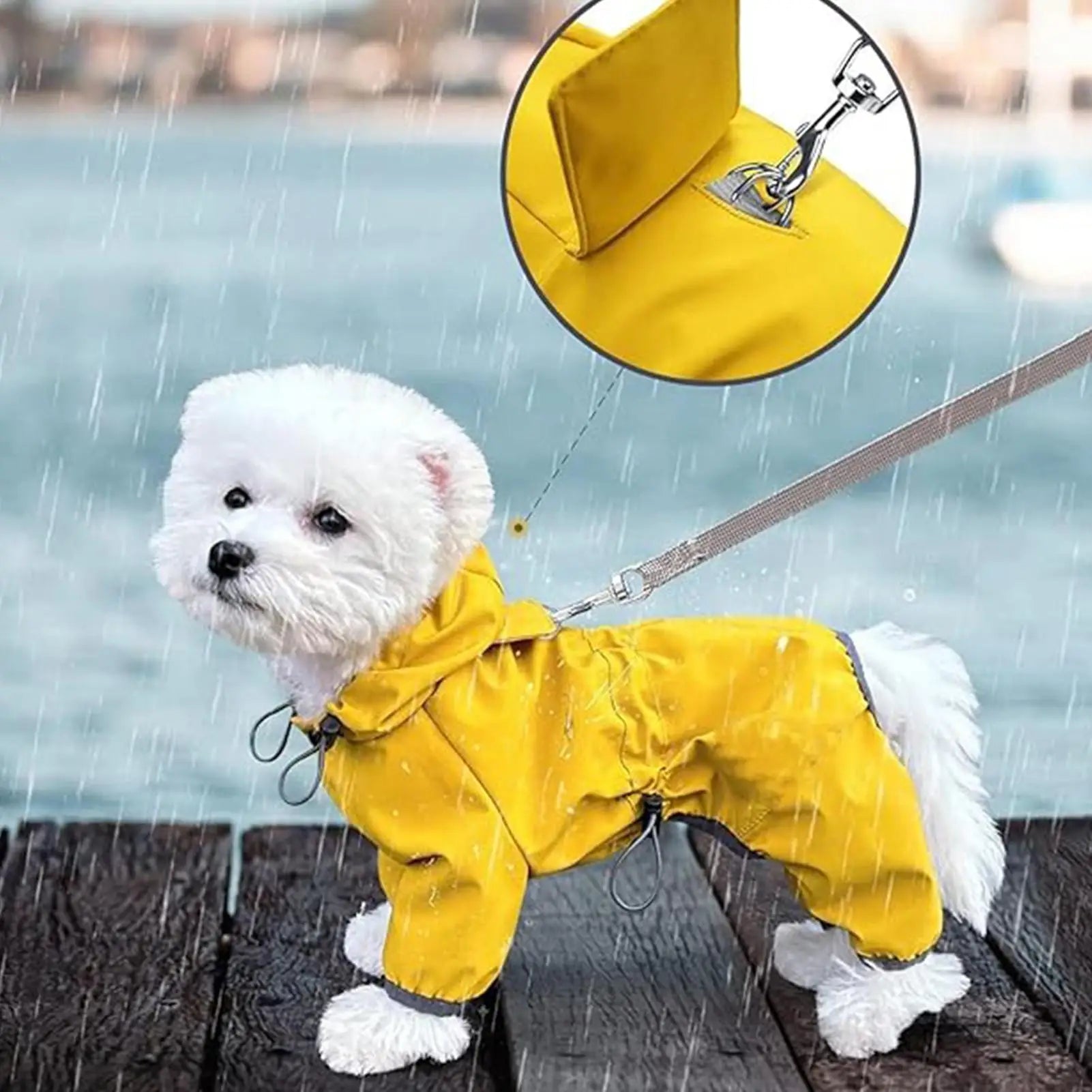 Waterproof Dog Raincoat Adjustable Lightweight Pet Rain Jacket for Small Medium Large Dogs Winter Outdoor Walking Activities