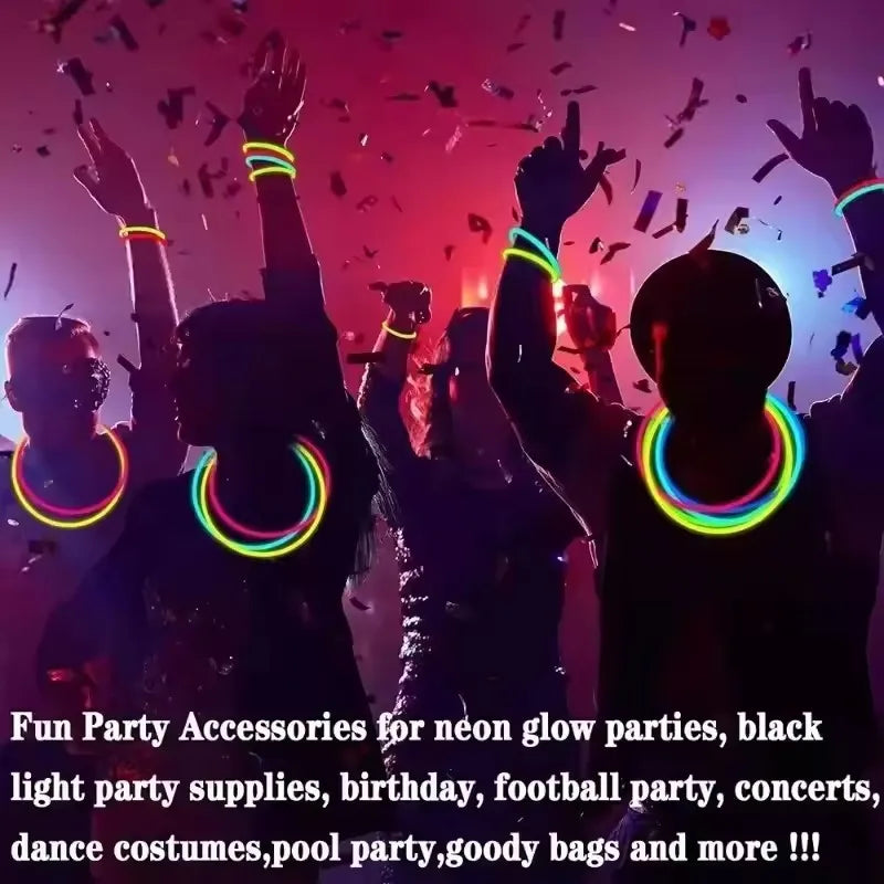 50/100Pcs Fluorescence Sticks Party Multicolor Glowing Stick Bright and  Bendy