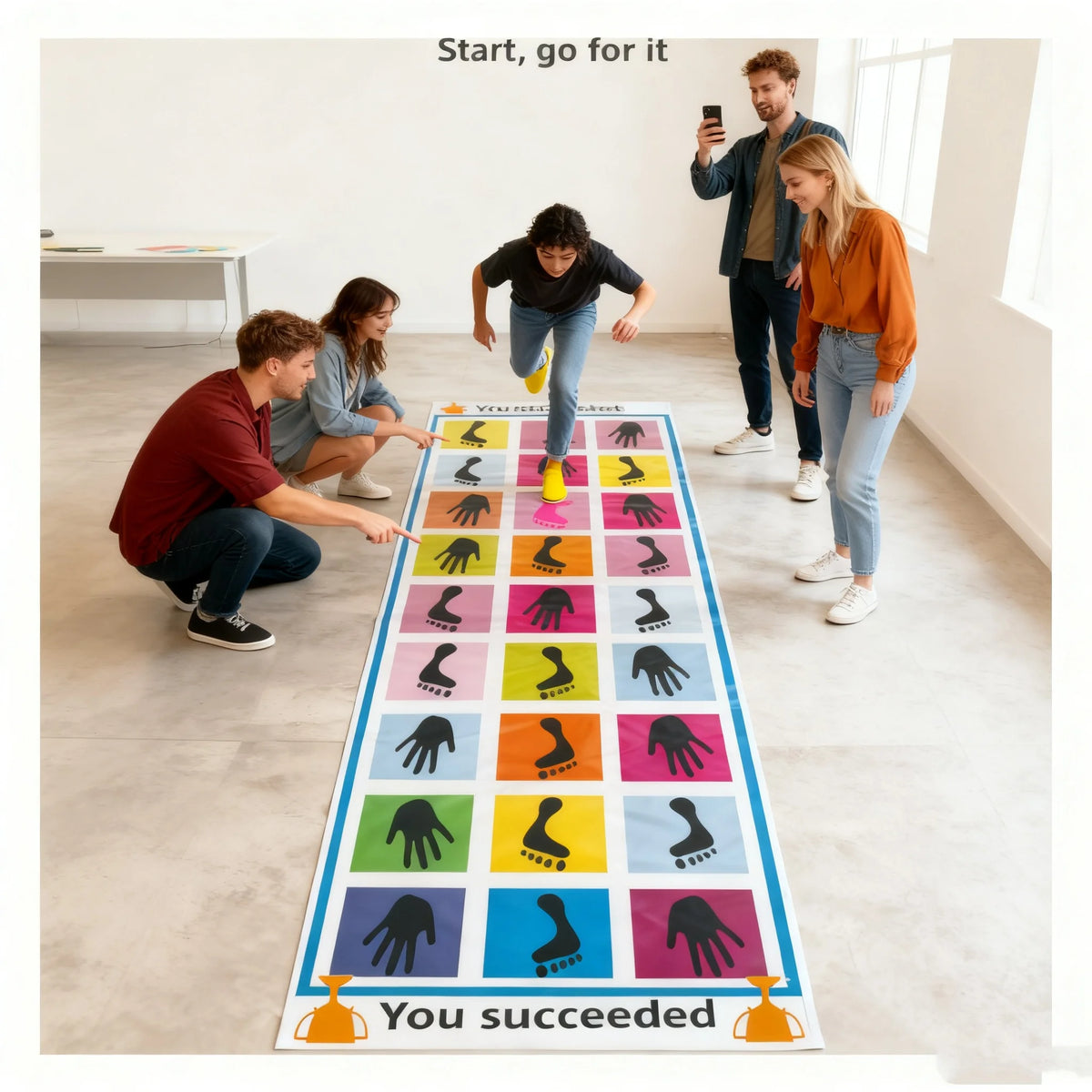 1Pc Hopscotch Hand and Feet Game Outdoor Fun Team Building Activities Coordination Sensory Integration Training