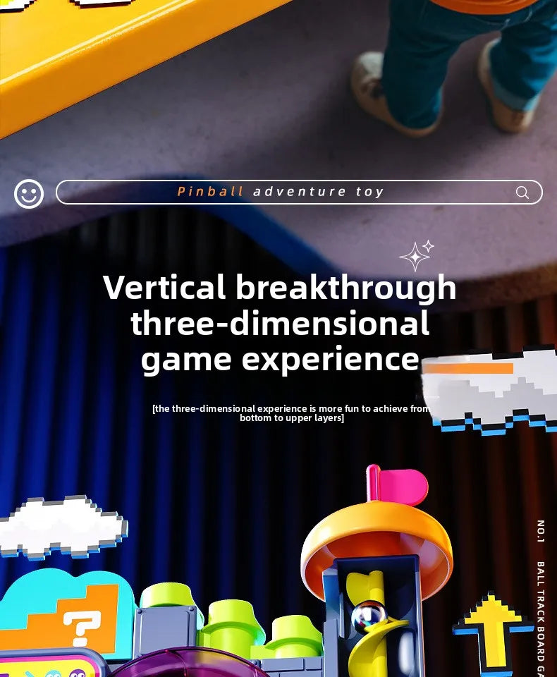 Educational Montessori Toys Multilayer Track Adventure Game Rail Rolling Ball Model Interactive Brain Kids Christmas Gift