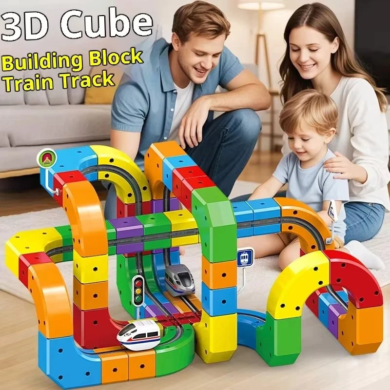 Electric Magnetic Track Set With Anti-Gravity Vehicles - 100+ Pieces For Kids Gift Toy