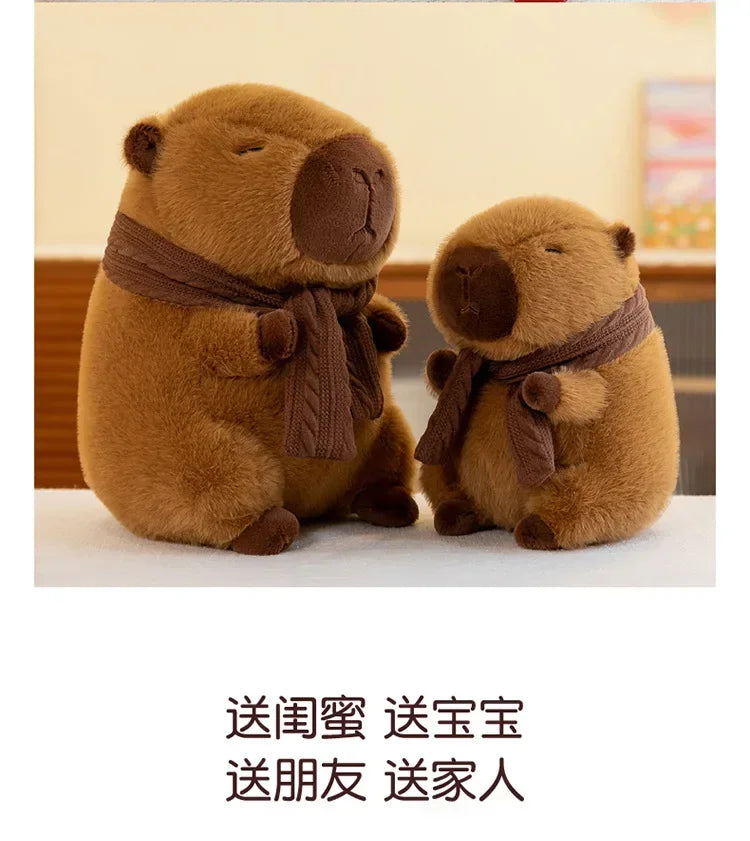 25-30CM Hot Plush Stuffed Doll Cute Scarf Pufferfish Plush Kawaii Animal Toy Children's Birthday Gift Capybara Doll Kids Toys