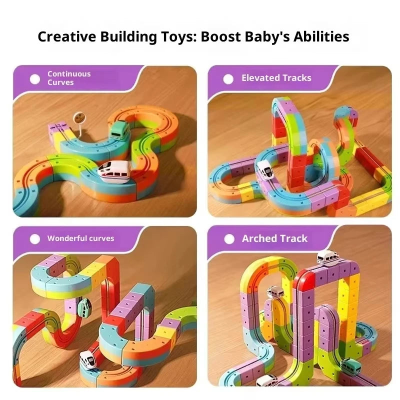 Electric Magnetic Track Set With Anti-Gravity Vehicles - 100+ Pieces For Kids Gift Toy