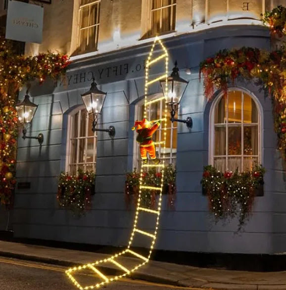 Santa Climbing Ladder Lights — 1.5m or 3m, 8 Modes
