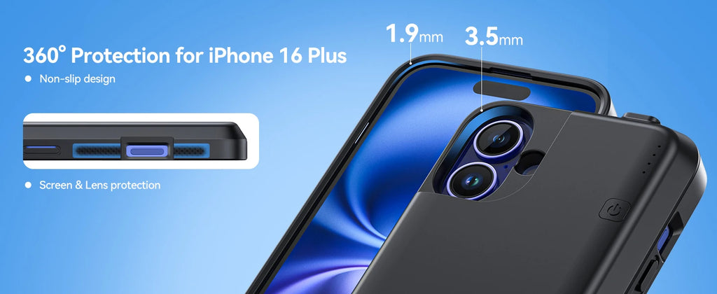 NEWDERY Battery Case for iPhone 16 Pro Max 16Pro 16 Plus 1 Bank Rechargeable battery