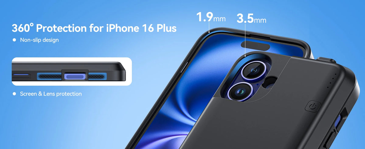 NEWDERY Battery Case for iPhone 16 Pro Max 16Pro 16 Plus 1 Bank Rechargeable battery