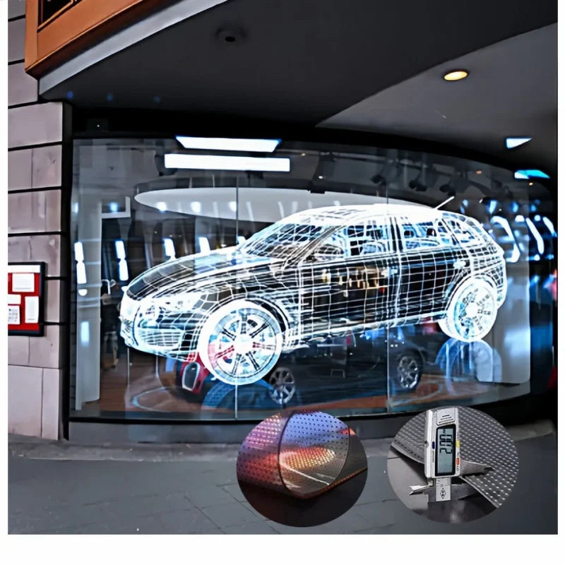 Flexible LED Screen Transparent Glass Display Film High Definition Window Advertising LED Signage for Retail Shops