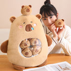 Six Balls Capybara Bag Cartoon Newt Animal Squishy Mini Dolls Plush Pillow Office Nap Food Snack Plushie Peluche Gift