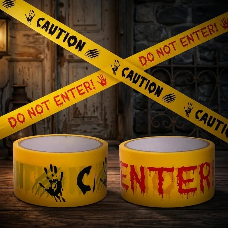 Warning Tapes Halloween Decoration Do Not Enter Roll for Door Windows Yards