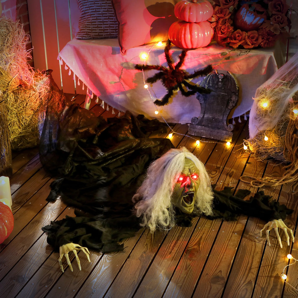 Outsunny Life-Size Crawling Zombie Halloween Decoration – 183cm