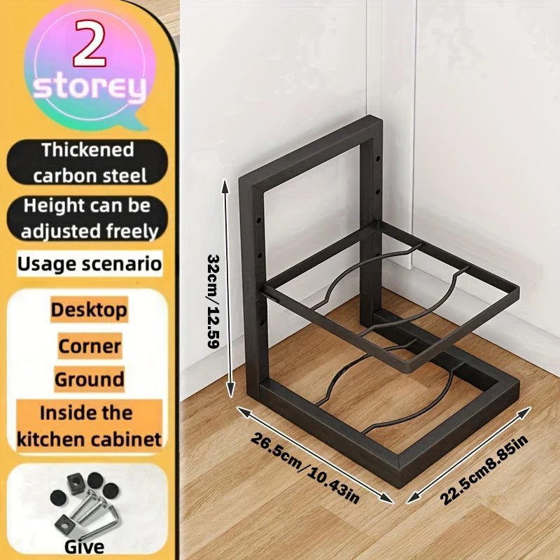 Adjustable Stainless Steel Pot & Pan Organiser Rack