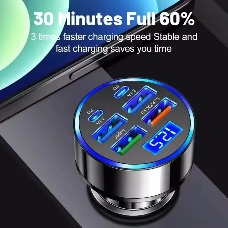 350W USB Car Charger PD QC3.0 USB C Car Phone  charger