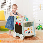 DORTALA 6-in-1 Wooden Baby walker Activity Kitchen