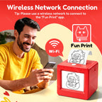 AI Voice Smart Thermal Printer! 58mm Mini Portable Bluetooth Photo Sticker Picture Print Device Fun Print with White Color Paper