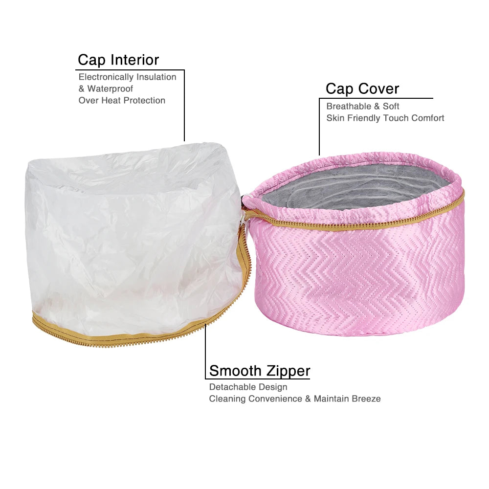 Thermal Treatment Hair Cap Heating Hair Steamer Nourishing Care Accessories Bonnets for Women Hair Dryer Home Spa Salon Styling