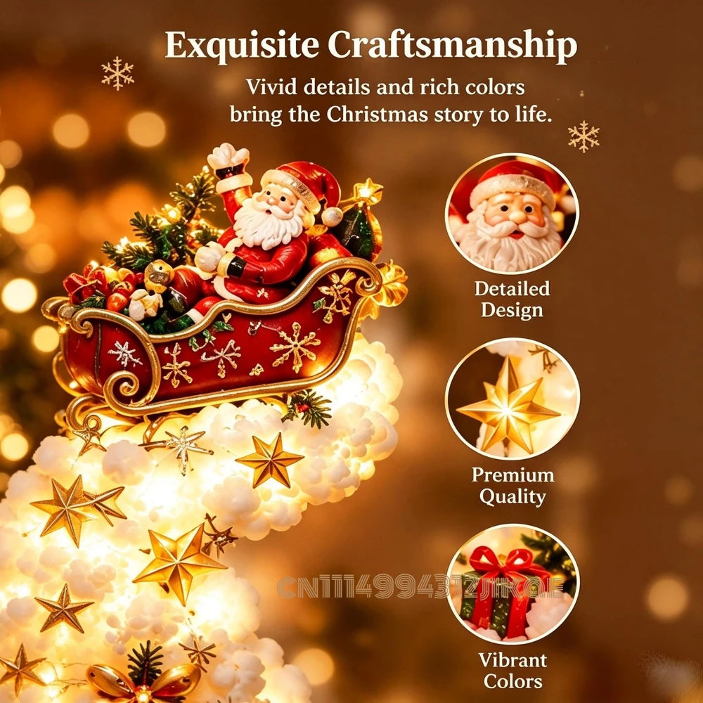 Christmas Magic Trail Wall Light, LED Cascading Holiday Decor,Warm White Glow, Space-Saving Wall Decor, Easy Wall Placement