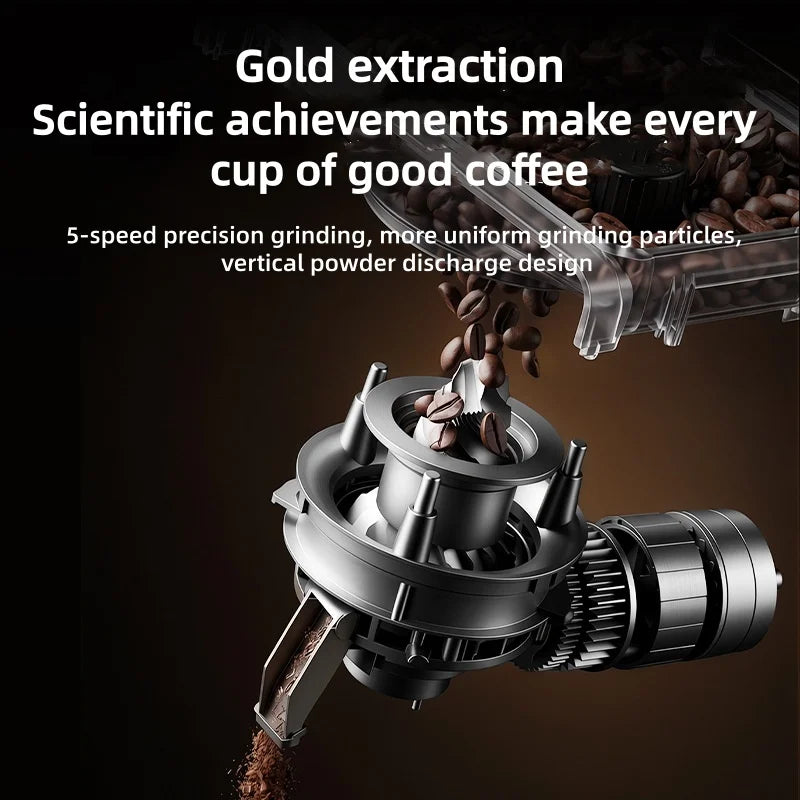 Automatic Espresso Machine with Smart Color Screen, Built-in Grinder & Steam Wand, 20Bar Pressure Coffee Maker for Home, Cappucc