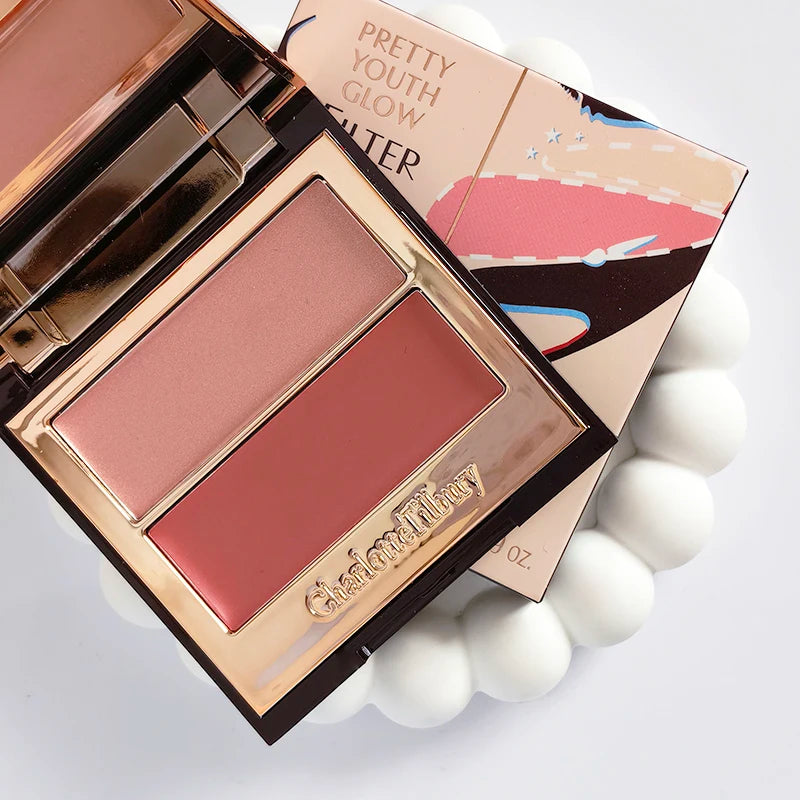 Hot Sale Charlotte Brand Setting Spray Fine Texture Powder Small Gold Plate 2 Color Powder Blusher Essence Oil Tilbury Cosmetics