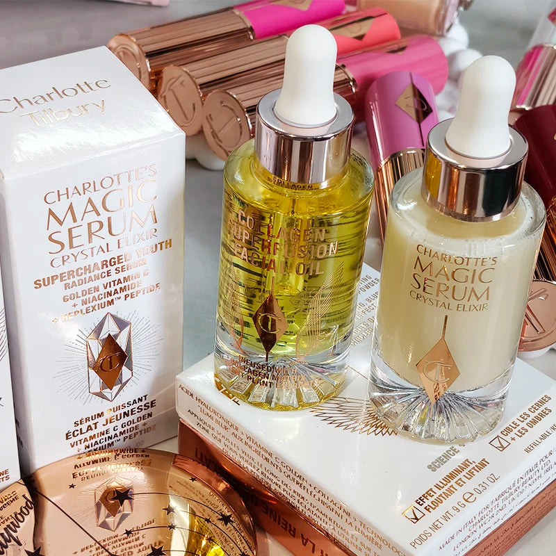 Hot Sale Charlotte Brand Setting Spray Fine Texture Powder Small Gold Plate 2 Color Powder Blusher Essence Oil Tilbury Cosmetics