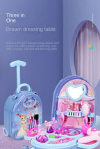 3 in 1 Kids Makeup Toy Set Girls Cosmetics Cosplay Princess Dresser case