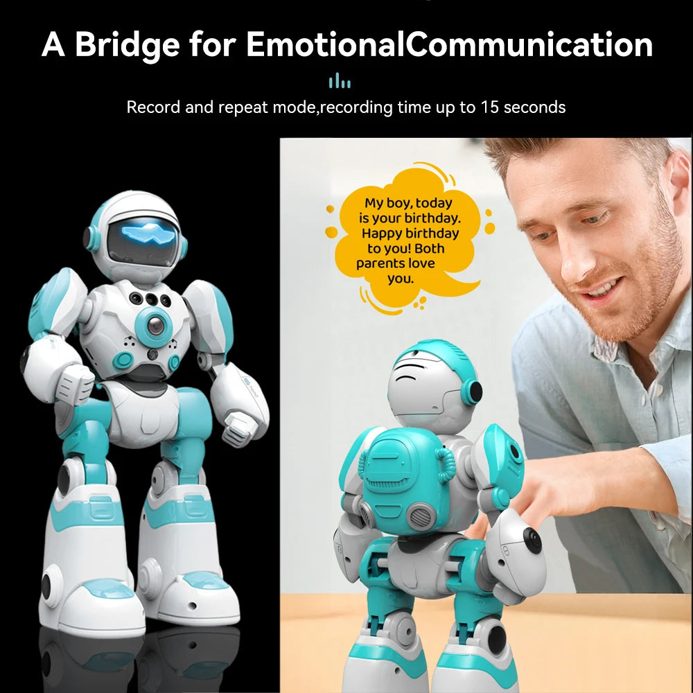 Kids Smart Voice Interaction Robot Blue Plastic Intelligent Robot