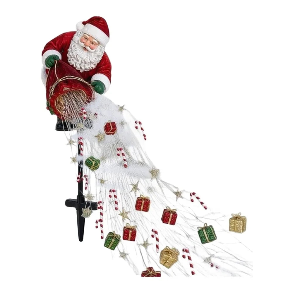 Santa LED Christmas Garden Lights, Flowing Light Effect Illuminated Decor, Waterproof Outdoor Ornament For Yard, Lawn, Pathway