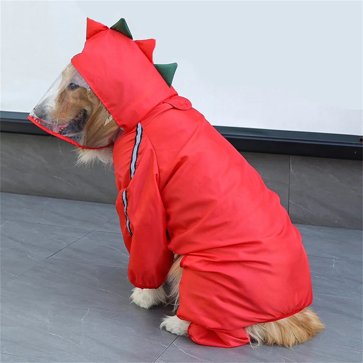 Reflective Hooded Waterproof Dog Raincoat