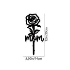 Rose Shaped Memorial Garden Stake, Grave Marker, Sympathy Yard Decor, Tinplate Iron, 8x8 Inch