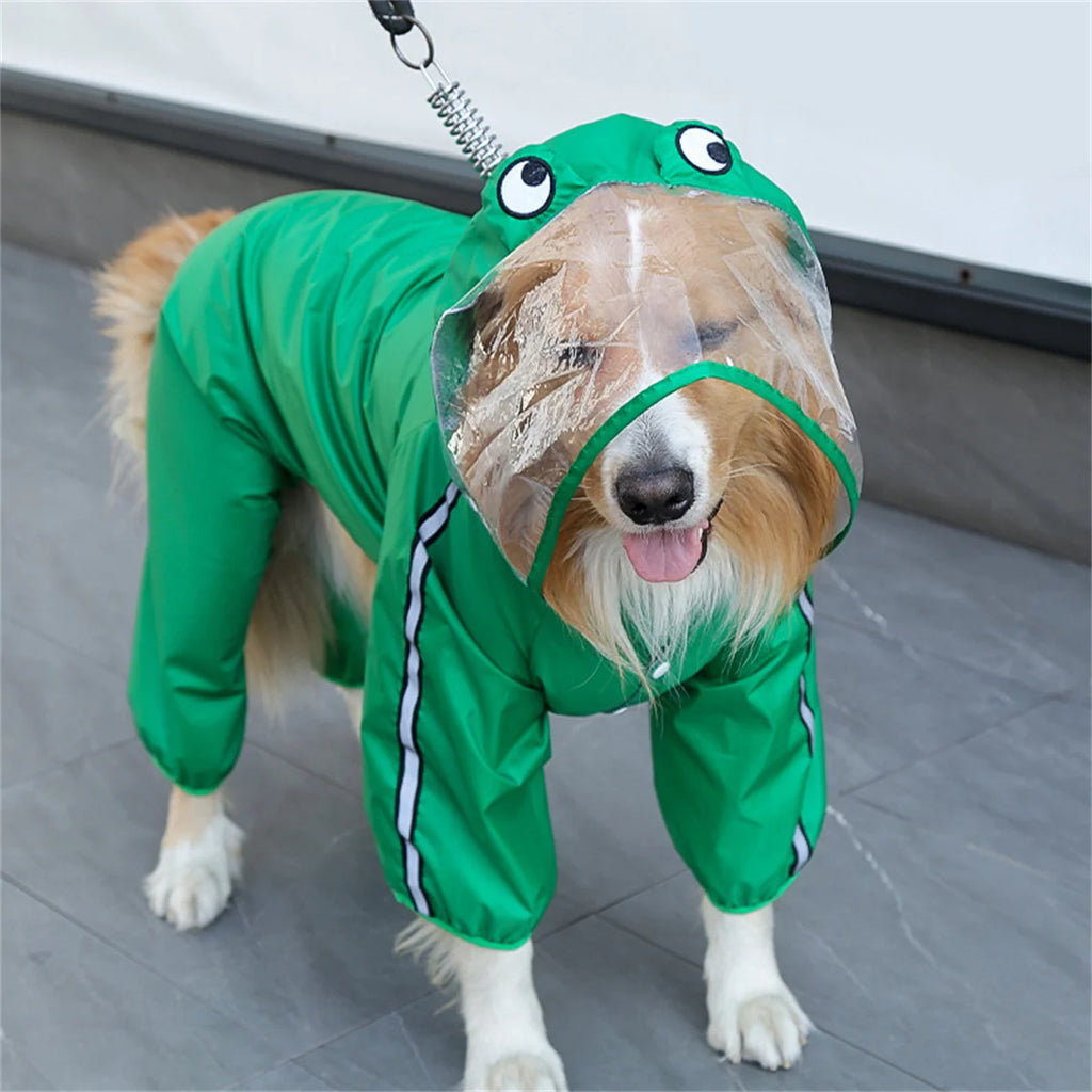 Reflective Hooded Waterproof Dog Raincoat