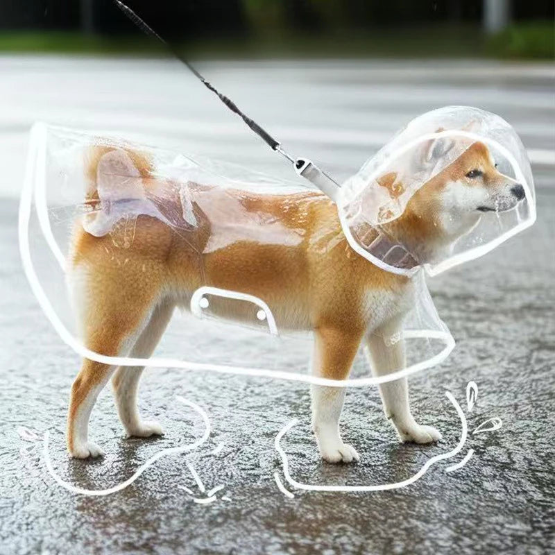 XS-8XL Pet Raincoat Transparent Dog Raincoat Waterproof and Windproof Pet Clothing Large Dog Pet Costume for Rainy Days Walking