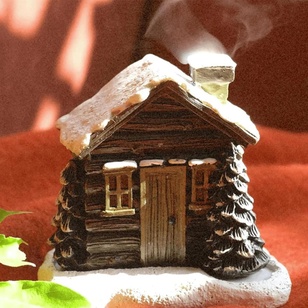 Snowy Cottage Incense Burner with 2 Cones