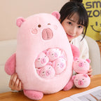 Six Balls Capybara Bag Cartoon Newt Animal Squishy Mini Dolls Plush Pillow Office Nap Food Snack Plushie Peluche Gift