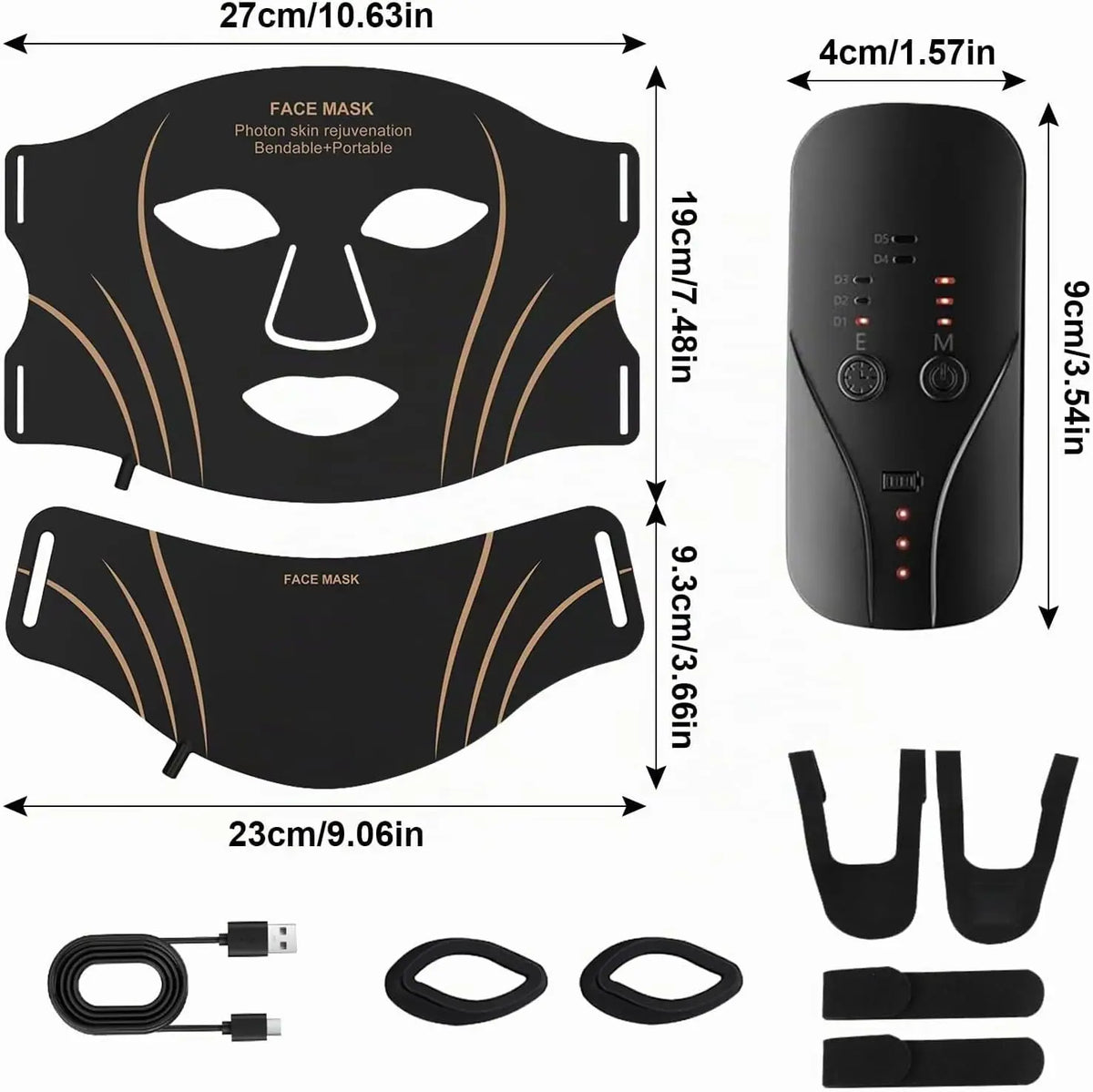 Flexible Silicone Face and Neck Mask 7 Colors High Energy Photon Masks Wireless LED Facial Mask Effortless Daily Skin Care