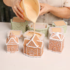 Cozy Gingerbread House Candle Jar with Lid Concrete Silicone Mold Collection Christmas Home Decoration