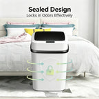 13L Smart Automatic Touch-Free Trash Can Motion Sensor Battery Dustbin Waste Bucket for Kitchen Bathroom Home Office Indoor ﻿