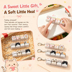 Cute Cat Relax Button Keycap, Kawaii Cat 4-Key Keyboard Fidget Toy for Friends Gift, Portable Fidget Keychain Fashion Bag Charm