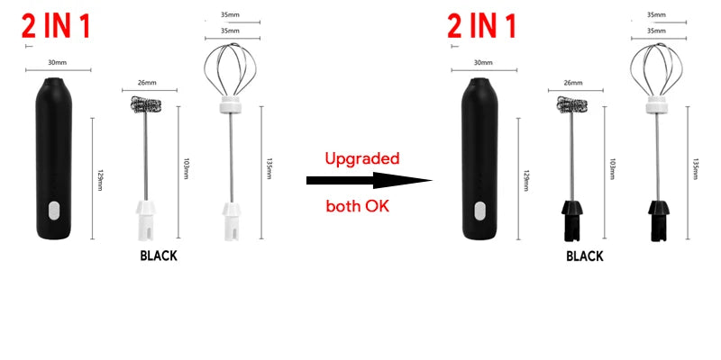 HOT  Electric Milk Frother + Egg Beater Wireless Type-C Charging 3 Speeds Mini Handheld Foam Maker Coffee Whisk Cooking Tools