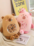 Six Balls Capybara Bag Cartoon Newt Animal Squishy Mini Dolls Plush Pillow Office Nap Food Snack Plushie Peluche Gift