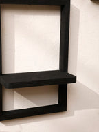 Black Wooden Floating Wall Shelf