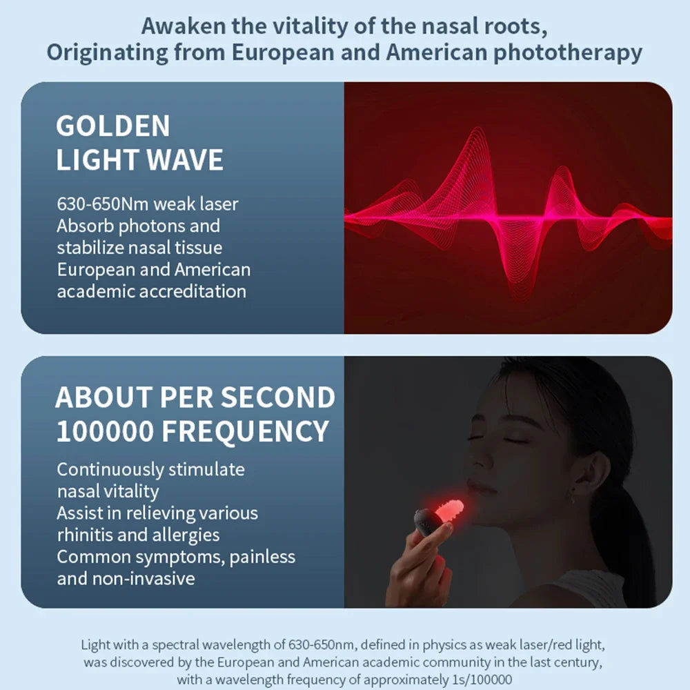 Smart Nasal Phototherapy Device Red Light & Infrared Therapy for Relief of Nasal Congestion Sneezing And Runny Nose - Nasal Care