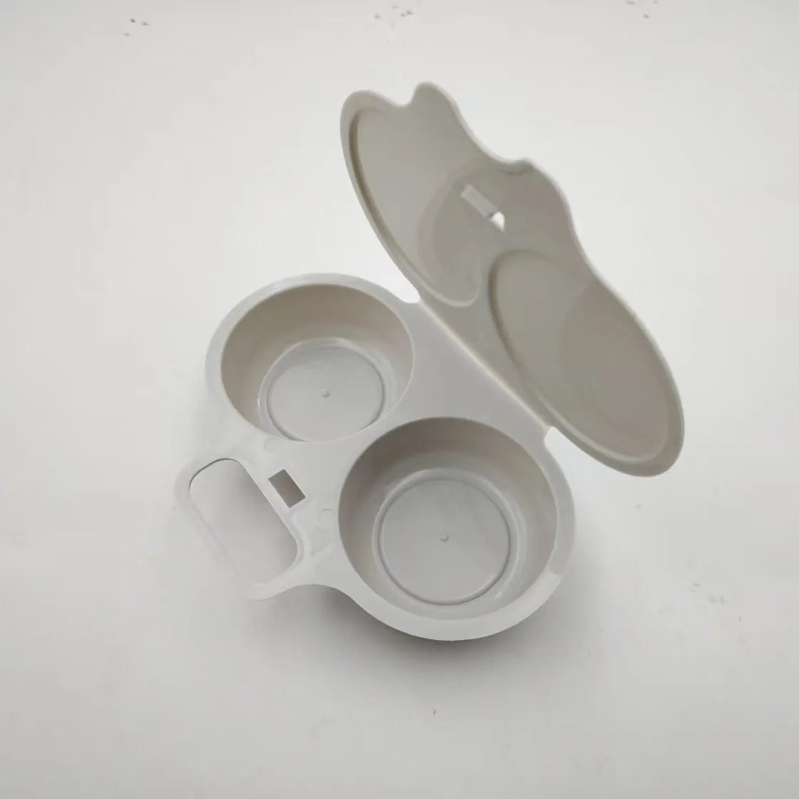 Dual-Cavity Microwave Egg Poacher with Lid