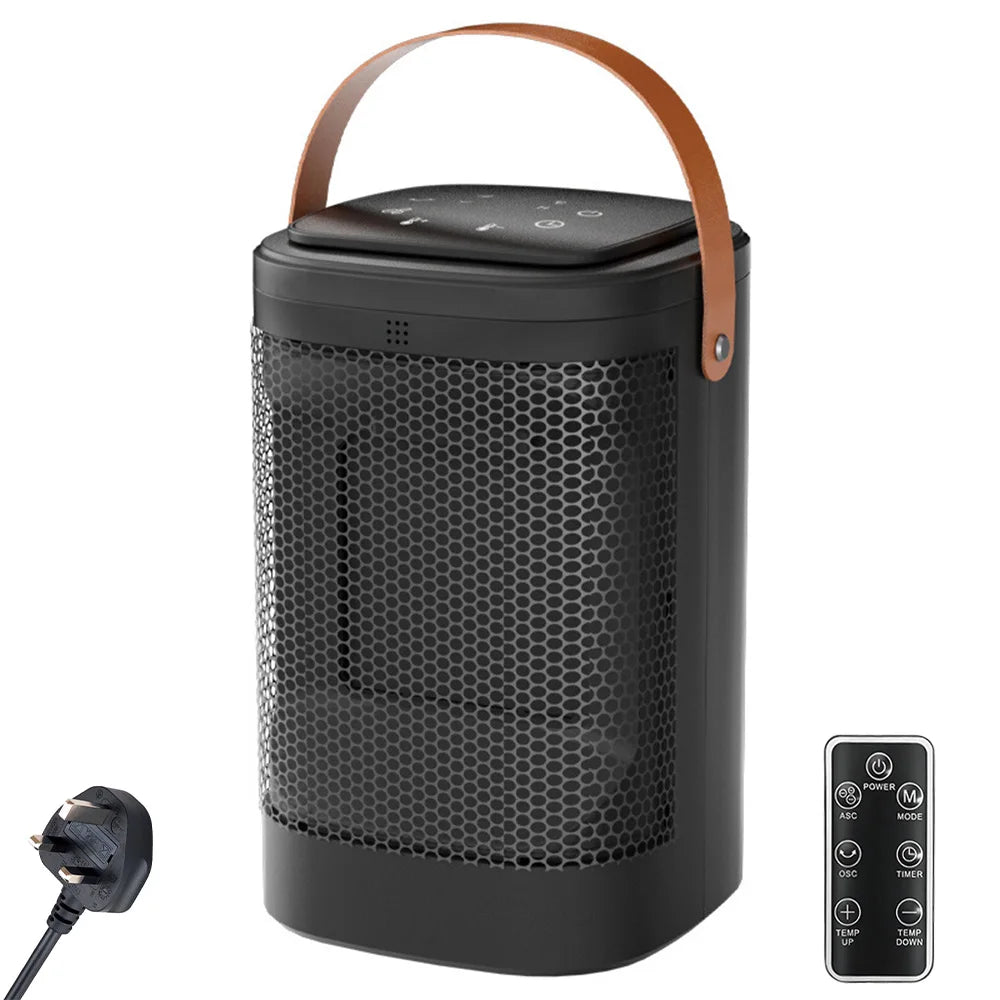 Portable Touch Screen Remote Control Cooling Heating Fan 1400W, 3 Wind Speeds 8H+ Timer Oscillating Space Heater for Home Bedroom Office