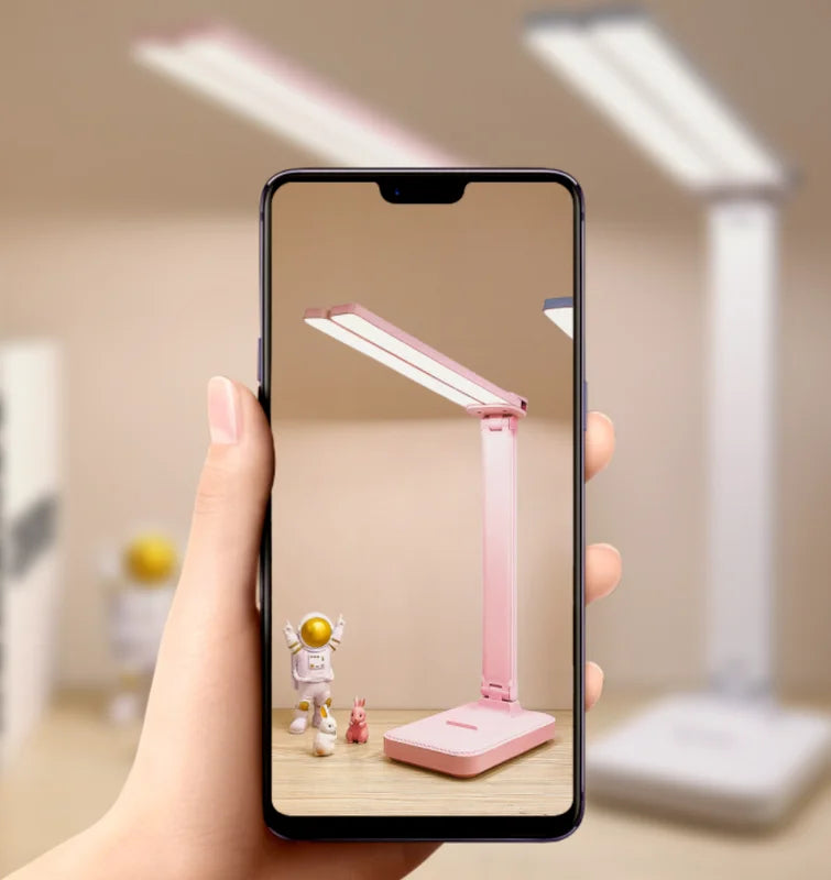USB Desk Lamp 3 Levels Dimmable Touch Night Light USB Rechargeable Eye Protection Foldable